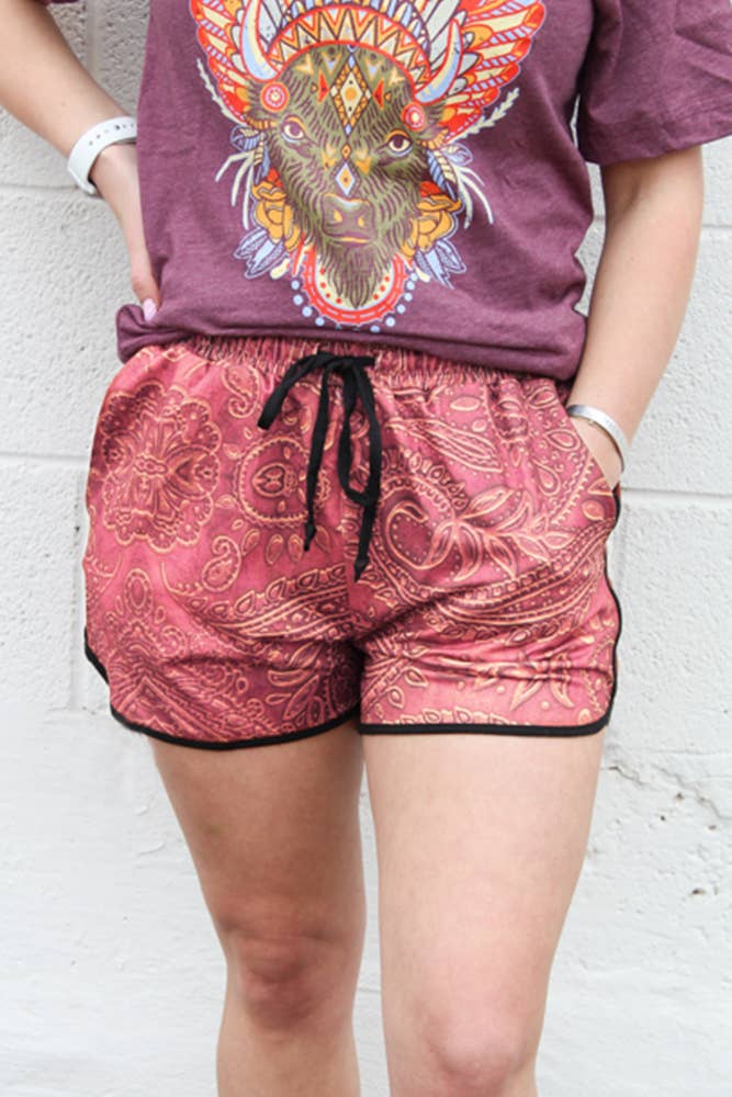 STC176 Western Drawstring Shorts: Aztec / 2XL