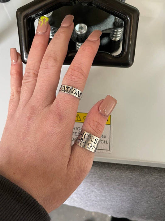 Steer Head Hand Stamped Ring