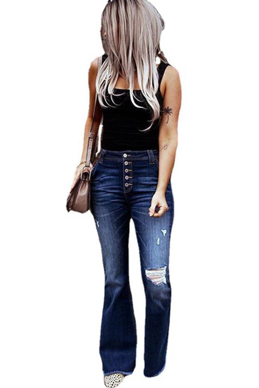 High Waist Bell Bottom Jeans