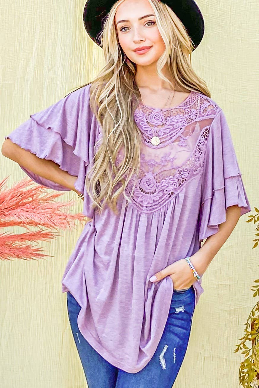 Lilac Double Short Sleeve Top